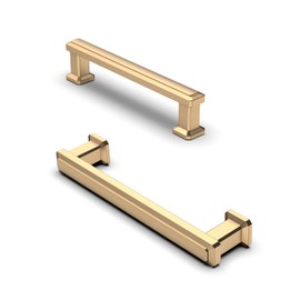 FURNIWARE Pack of 10 Drawer Pulls Champagne Bronze 96mm(3.75 Inch) Hole Center Cabinet Pulls Kitchen Door Handles Hardware Pulls Kitchen Cabinet Door Handles Kitchen Cupboard Handles Hardware Handles