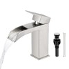 Faustina Wide Open Spout Waterfall Bathroom Faucet Single Handle,Single Hole