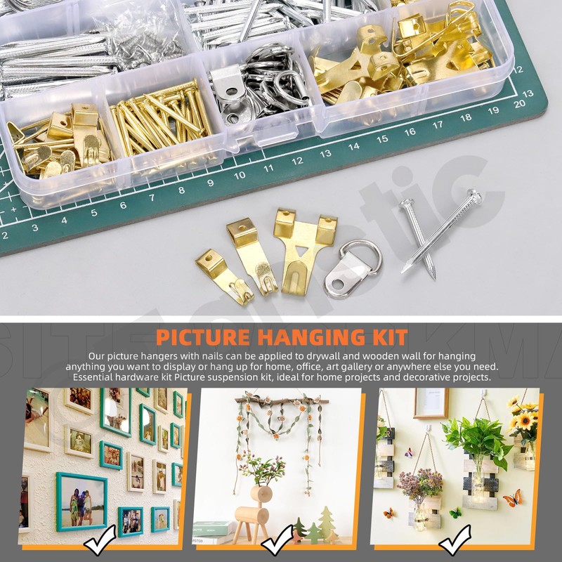 Tanstic 239 Pieces Picture Hanging Kit, Picture Hanger with D-Ring,