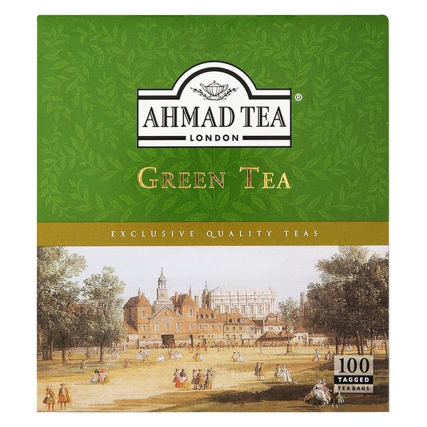 Ahmad Tea Green Tea Tagged Teabags, 100 Count