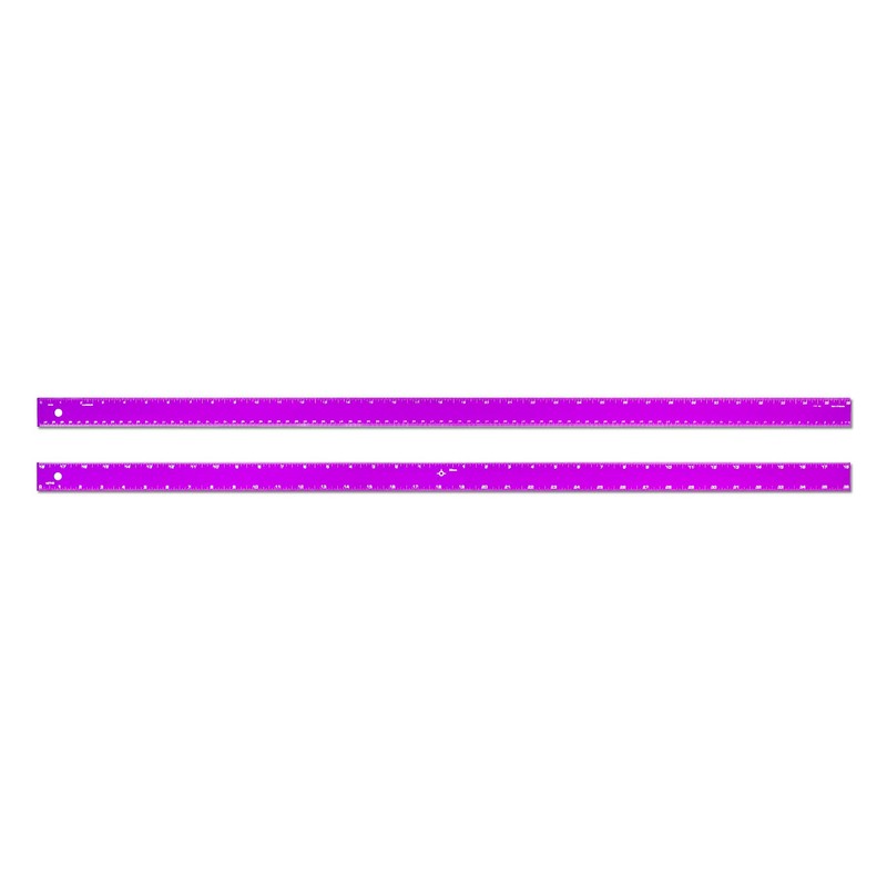 Alumicolor Aluminum Straight Edge with Center Finding Back, 36IN, Purple