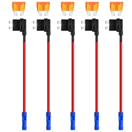 MuHize Fuse Tap Kit 5 Pack - Upgraded 12V Automotive Add-a-Circuit Taps, Locking Clip Adapter with 5A Blade Fuse for Car Truck SUV | Anti-Vibration Design
