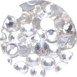 NCB Nancybeads 1500pcs Flatback Round Glass Nail Art Rhinestones Crystal for DIY Making Accessories Shoes, Clothes, Face Art, Bags, Manicure (Lt. Rose, SS20 1500pcs)