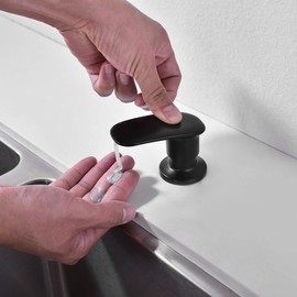 GULICA Soap Dispenser, Stainless Steel Kitchen Sink Soap Dispenser, Built in Hand Soap Dispenser Pump, Large Capacity 17 OZ Bottle Zinc Alloy Nozzle Matte Black