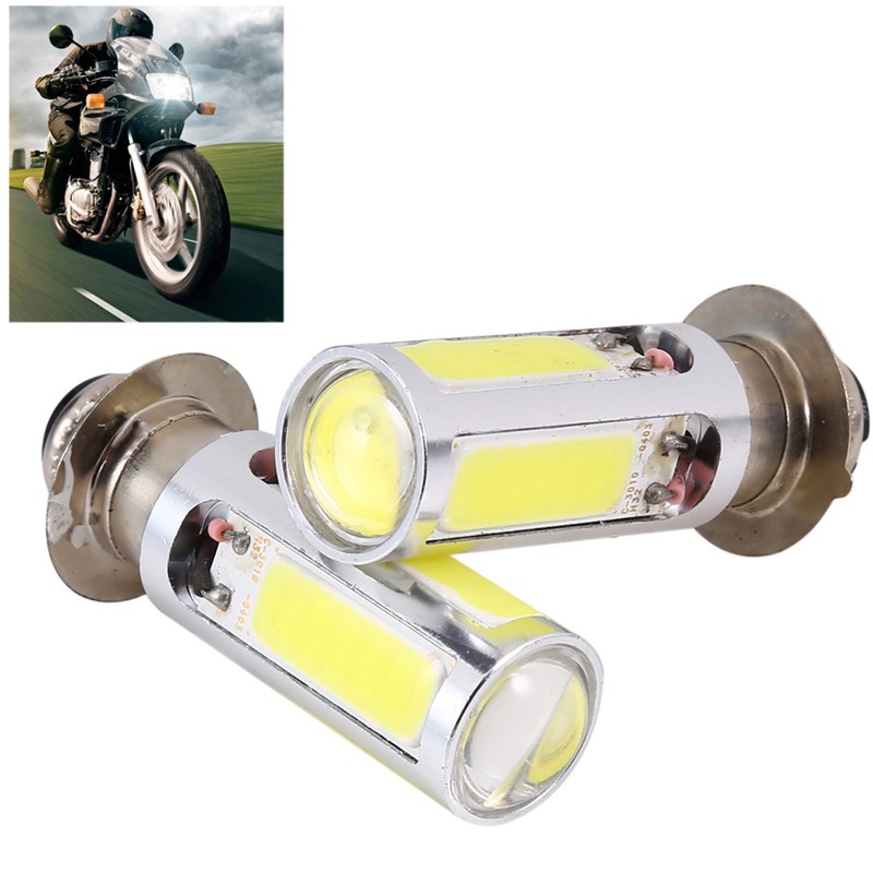 2x 6000K White H6M COB LED Motor Bike/ATV Headlight Fog