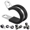 12Pcs 1-3/4 Inch Cable Clamps, 304 Stainless Steel Rubber Cushion