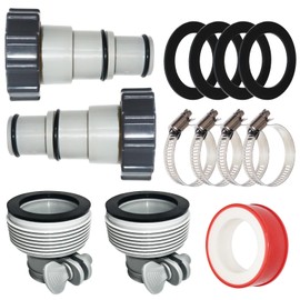 4 Pack Pool Hose Adapter Kit, A/B Type Pool Pump Hose Connector for 1.25&1.5 Inch Hoses,Hose Conversion Adapters with Clamp Washer Fits Filter Pumps for Pool Accessories Replacement Parts
