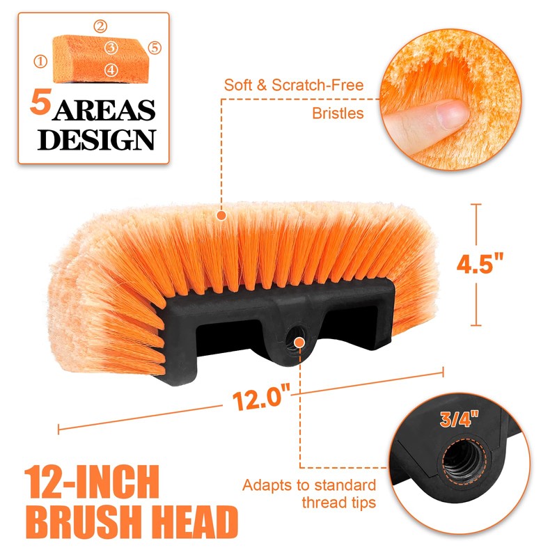 ARTIPOLY 20ft Reach Car Wash Brush with Long Handle-Car Cleaning