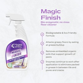 Hygea Natural Magic Finish Enzyme-Based no rinse Industrial Floor Cleaner eats away grease buildup in tile and grout- Biodegradable formula(Gallon Concentrate)