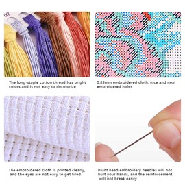 Cross Stitch Kits for Adults Beginners Pre-Printed Easy Funny Pattern UK Green Peacock Bird 11ct DIY Embroidery Crafts for Needle Point Starter Kit Home Decor Wedding Gift（16×20inch)