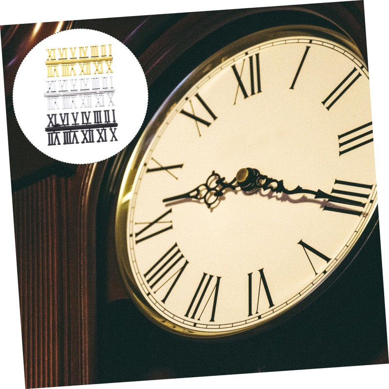 LALAFINA 15 Sets Roman Numerals Clock Replacement Kit DIY Clock