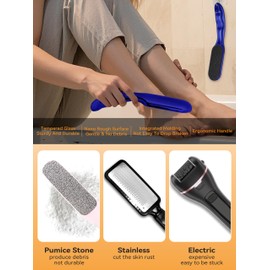 Beyond The Cream Veins Grain Foot File, Nano Glass Foot File, Hard Skin Callus Remover, Professional Pedicure Tool, Anti-Slip Handle Rope & Storage Bag, Ideal Gift for Beauty & Fitness Lovers, 2-Pack