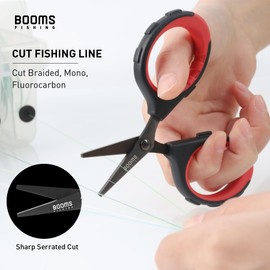 Booms Fishing S05 Fishing Scissors for Braided Line, 4" Fishing Serrated Shears, Fishing Line Cutter Saltwater and Freshwater