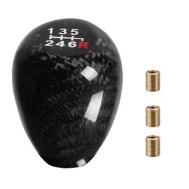 FirFiltr Carbon Fiber Shift Knob,JDM Racing Type 6 Speed 6MT Oval Ball Stick Gear Shift Knob,Such as Honda Civic Accord S2000 Acura Integra,Universal