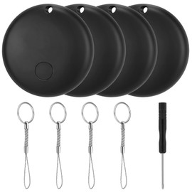 LOSHALL 2/4 Pack Smart Tags Item Finders Works with Apple Find My (iOS Only), Tracker Tag Item Locator for Key, Luggage, Backpack, Wallet, Pet (4 Black)