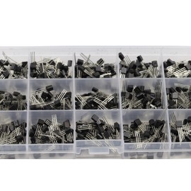 VKLSVAN 15 Types 600 Piece Transistor Assortment Kit Electronic Circuit Semiconductor Triode Transistor Electrolytic Capacitor Set