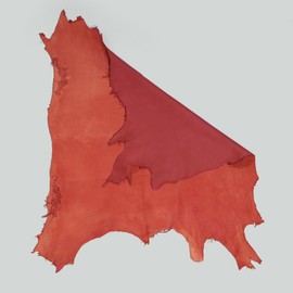 Tooling Leather Hides, Whole Nappa Antique Soft Lambskin Leather for Arts and Crafts - No Holes & Cuts | Quality Rawhide Leather 5-6 Sq ft (Pack of 6) - Burnt Red