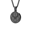 seensea Sports Pendant Necklace Black Soccer Inspirational Bible Verse Luke