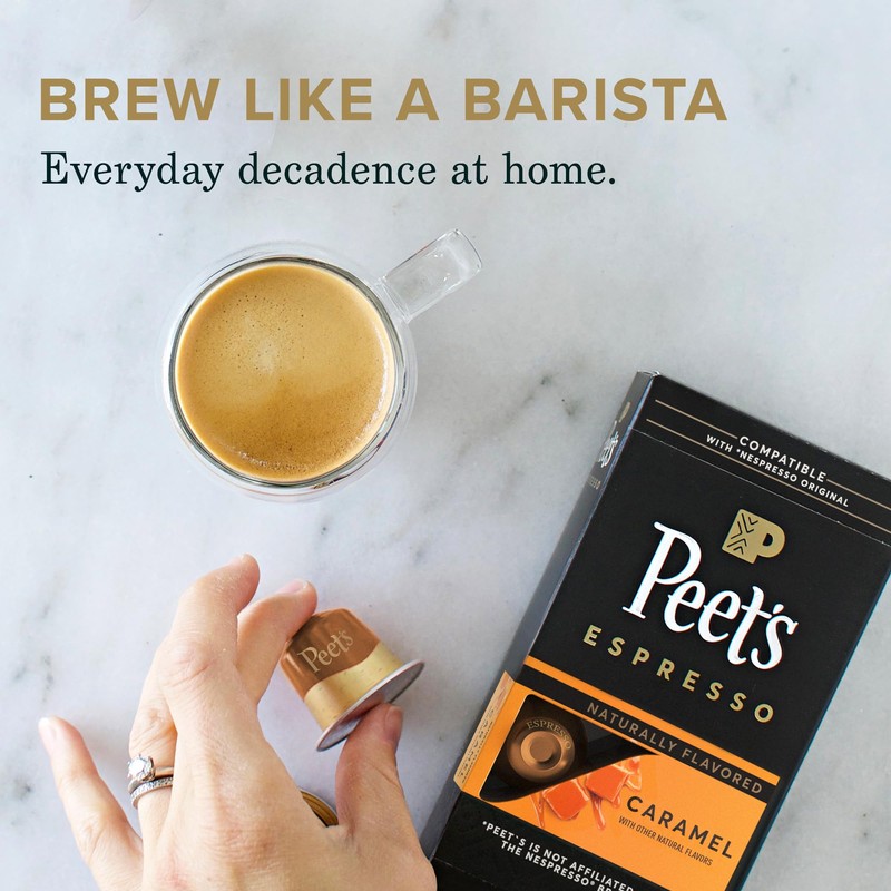 Peet's Coffee, Dark Roast Espresso Capsules Compatible with Nespresso Original