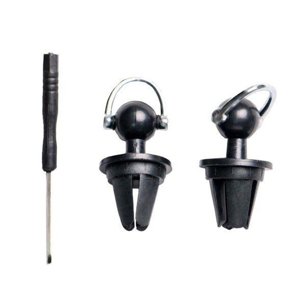 Car Air Vent Sunglass Holder Hanger Pack of 2 (Silver)