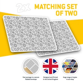 2 x 10cm Rectangle Vinyl Stickers - Geometric Flowers Mandal Pattern 36325