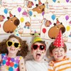 SWZY 20pcs Capybara Birthday Party Invitations, 50pcs Capybara Animal Stickers,