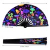 Nydotd UV Glow Rave Fan Large Handheld Folding 13 Inch
