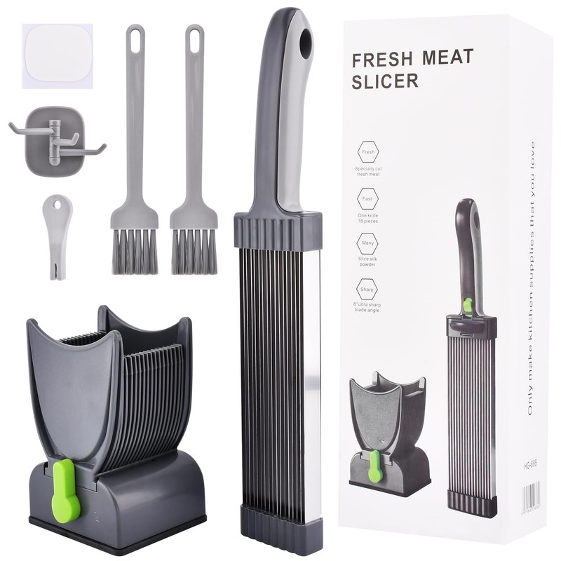 Fresh Meat Slicer Cleaver Kitchen Knife Set, Thickness Adjustable 2