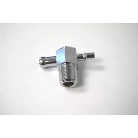 SPP Chrome Billet  Aluminum T Fitting 3/8 NPT to  3/8" & 1/4" Barbs Intake Vacuum