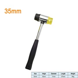 Rubber Hammer Mallet SUPERTOOL Soft Rubber Hammer Nylon Dual Head Replaceable Hammer with Non-Slip Rubber Handle for Jewelry DIY Craft (35MM)