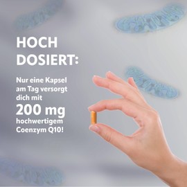 Vital Ultra Coenzym Q10 – 60 vegane Kapseln – 200 mg hochwertiges Coenzym Q10 pro Kapsel aus Fermentation von Mais – ohne unnötige Zusätze – aus Deutschland