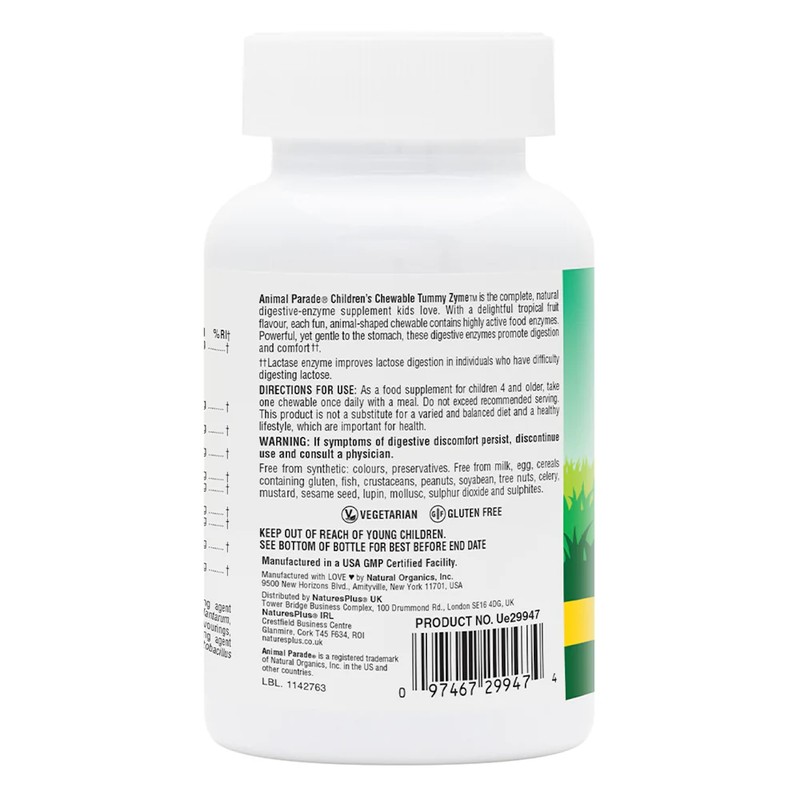 NaturesPlus Animal Parade Tummy Zyme Children’s Digestion Support - Active