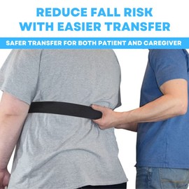 LiftAid Transfer and Gait Belt 60 Inch with Metal Buckle and Loop - Walking, Standing and Transfer Assist Aid for Seniors, Elderly Patients, Caregiver, Nurse, Therapist (Black)