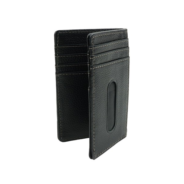 Emono Men's Folding Credit Card Case, Fragment Case, Genuine Leather,