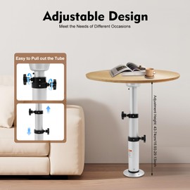 Jiabailie Adjustable Table Pedestal,Detachable Table Base Stand Leg Base Mount Kit,Aluminum Alloy RV Boat Table Pedestal for Marine Boat Caravan RV Motorhome 16.93‑29.13inch