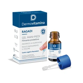 Dermovitamina Ragadi Gel Mani e Piedi - Gel Arricchito con Vitamina E e Olio di Ricino - Tratta Ragadi Piedi e Mani - Aiuta la Cicatrizzazione e Allevia il Dolore - Resistente all'Acqua - 3 ml