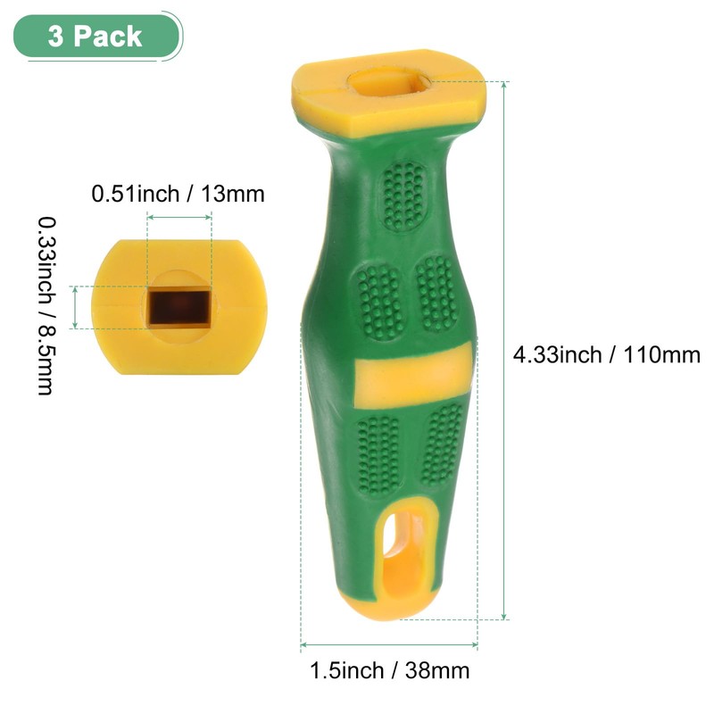 M METERXITY 3-Pack Rubber File Handle, 4.33 Inch Ergonomics Medium