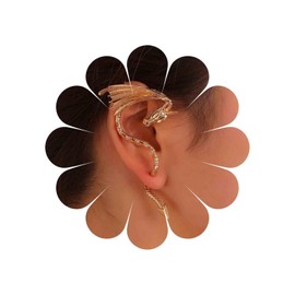 Xmsrn Vintage Ancient Dragon Ear Cuff Wrap Earrings Gold Dragon Ear Climber Earrings Flying Dragon Cartilage Ear Clip Earrings Gothic Dragon Wrap Around Earrings Jewelry for Women and Girls (Gold)