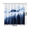 Ruelvth Mountain Shower Curtain, Navy Blue Misty Forest Shower Curtain
