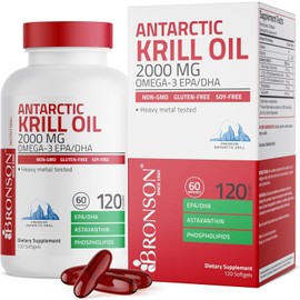 Unbranded Bronson Antarctic Krill Oil 2000 mg with Omega-3s EPA DHA Astaxanthin and Phos