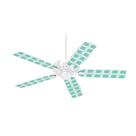 Squared Seafoam Green - Ceiling Fan Skin Kit fits most 42 inch fans (FAN and BLADES SOLD SEPARATELY)
