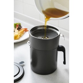 Takagi Metal KWP-1.0 Oil Filtering Pot, Fluorine Coated, Activated Carbon, Double Spout, Made in Japan, 3.2 fl oz (1.0 L)