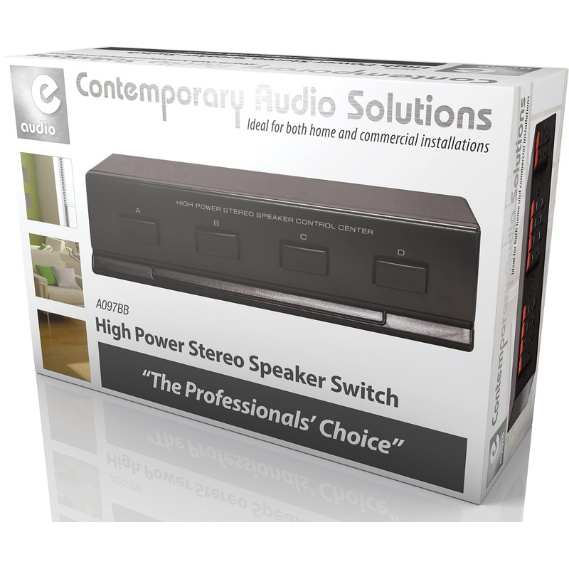 E AUDIO High Powered Stereo Audio Speaker Selector Switch for