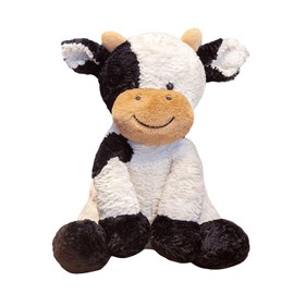 Sarah Duke Cuddly Toy Cow, Black White Plush Toy, Plush Stuffed Toy, Soft Plush Cushion, Baby Toy, Cute Cuddly Toy, Cushion, Children, Boys, Girls, Gifts (25 cm)