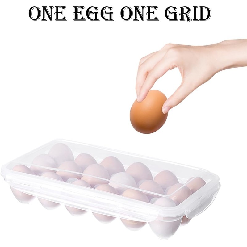 2 Pack Egg Holder, Fridge Storage Containers, Egg Storage for