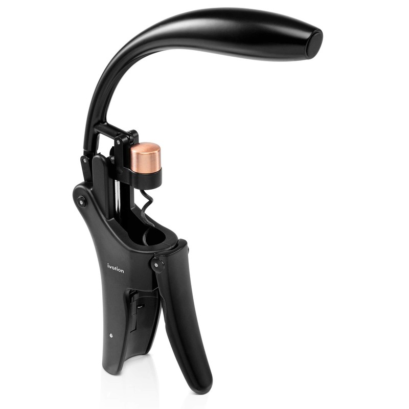 Ivation Wine Bottle Opener | Manual Handheld Corkscrew with Ergonomic