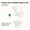 Leafory 2-Tier Folding Outdoor Side Table, Heavy Duty HDPE Patio