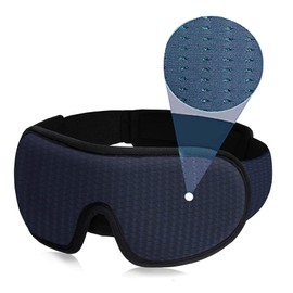 LEEKEN 3D Sleeping Eye Mask - 100% Lights Blockout Sleep Mask for Men Women, Cool Sports Fabric Eye Cover for Travel/Nap/Night Sleeping,Comfortable and Breathable