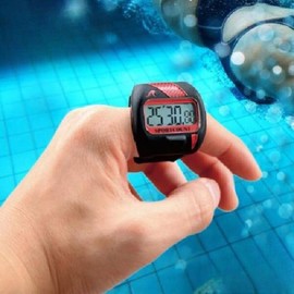 Thegotte 손가락 레드 스포츠 수영장 측정 시계 더곳트 빨간색 [F14 실버] Finger Red Sports Pool Measurement Watch Thegot Red [F14 Silver]