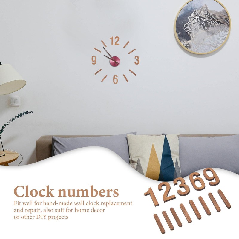 DOITOOL Wood Clock Number Set in Arabic Numerals 1 Set